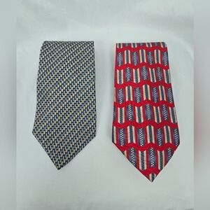 The Metropolitan Museum of Art Lot Of 2 100% Silk Artsy Preppy Neck Tie